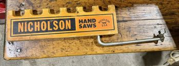 Vintage Nicholson HANDSAW Hardware STORE DISPLAY Rack
