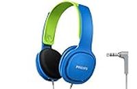 PHILIPS Coolplay Kids On-Ear Headphones - 85dB Volume Limiter - Safer Hearing (SHK2000BL), Blue & Green