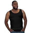 QORE LOGIQ Gynecomastia Black Compression Shirts for Men, Tank Top Body Shaper, Fajas para Hombres, Mens Slimming Undershirt Belly Shirt Sleeveless L