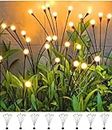SIOTMERA 8 Count Solar Lights Outdoor Waterproof IPX5, Solar Garden Lights, Wind Swaying Firefly Lights, Christmas Lights Outdoor, for Yard Lawn Pathway Decoration Lighting,6LED WarmYellow
