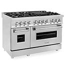 ZLINE 48" 6.0 cu. ft. Dual Fuel Range with Gas Stove and Electric Oven with Color Options (RA48) (Stainless Steel)