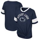 Girls Youth Colosseum Navy Penn State Nittany Lions Tomika Tie-Front V-Neck T-Shirt