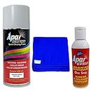 APAR Automotive Spray Paint Diamond White - 225ml, One step rubbing and polishing compound(100 gms), microfiber cloth Blue (350 gsm), Compatible For Mahindra cars.