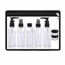 ZELOVI 7-Pcs Travel Bottles Kit, Portable Refillable Toiletry Containers Set, Leak Proof Cosmetic Containers for Lotion, Shampoo, Cream, Soap, Total Jars for Cream