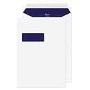 Premium Office C4 - Paquete de sobres con cierre autoadhesivo (con ventanilla, 229 x 162 mm, 250 unidades), color blanco