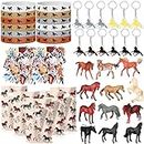 106 Pcs Horse Party Favors Set Horse Party Supplies Include 20 Horse Party Favor Bags, 12 Horse Silicone Bracelet, 12 Horse Keychain, 12 Mini Horse Toys and 50 Horse Stickers for Horse Party