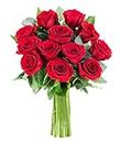 KaBloom PRIME NEXT DAY DELIVERY - Mother’s Day Collection - Bouquet of 12 Fresh Red Roses .Gift for Birthday, Anniversary, Get Well, Thank You, Valentine, Mother’s Day Fresh Flowers