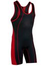 Men Splice Vest Bodysuit Super Elastic Wrestling Swimwear Band Leg Sport Leotard