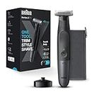 Braun Series XT5 5300, Hybrid Electric Mens Trimmer for Face & Body, Beard Trimmer & Body Shaver, with Protective SkinSecure and Two-Way Comb & Flex Head for Quick Grooming, Waterproof,