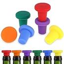6 Pcs Silicone Wine Stopper for Wine Bottles, Reusable Champagne Bottle Stopper Glass Bottle Sealer Stoppers Beer Beverage Cover, Airtight Seal Beverage Bottle Stopper to Keep Wine Fresh