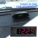 3in1 Vehicle Car Kit Thermometer Voltmeter Electronic Display Digital J1L3