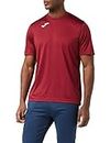 Joma - Camiseta Deportiva Manga Corta Hombre - Ligera y Transpirable Ideal para Todo Tipo de Deporte - Combi L- Burdeos