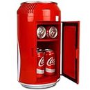 Coca Cola CC06-G 5.4L 8 Can Portable Coke Mini Fridge, Thermoelectric 12 V Cool Box, Car Refigerator for Snacks Lunch Drinks, AC Cords, Desk Accessory for Home Office Camping, Red
