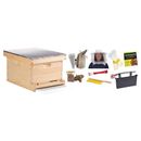 Little Giant 10-Frame Deluxe Beginner Backyard Beekeeping Hive Starter Kit Wood in Brown | 15 H x 23 W x 23 D in | Wayfair HIVE10KIT