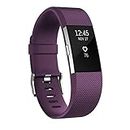 Panda Bobo Strap Compatible with Fitbit Charge 2 Strap Replacement Band Classic Wristband 3 Pack (Large, Deep Purple)