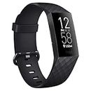 Tobfit Sport Bands Compatible with Fitbit Charge 4 Bands Women Men, Soft Silicone Adjustable Replacement Straps Wristbands for Fitbit Charge 4 / Fitbit Charge 3 / Charge 4 SE/Charge 3 SE (Large,Black)