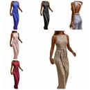 Women's Jumpsuits Overalls Rompers Sequins Sparkly Long Pants V-Neck Outfits
