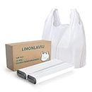 LimonLaviu Plastic Bags, (25 mic) (11.5”x 6.5" x 21”)(100Pack) Plastic Bags with Handles Plastic Shopping Bags for Small Business Plastic Grocery Bags T Shirt Bags Restaurants Bags in Bulk