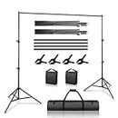 Backdrop Stand Kit, 2x3m/6.5x10ft Adjustable Photography Background Photo Backdrop Stand for Green Screen, Wedding, Parties, Photoshoot, Advertising Display