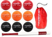 PowerNet Sweet Spot 34" Training Bat and 3.2" Progressive Weighted Ball (9 Pack)