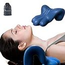 WEEOATAR Ergonomic Neck Stretcher, Neck and Shoulder Relaxer, Cervical Traction Device for TMJ Pain Relief and Cervical Spine Alignment, Chiropractic Pillow for Muscles Relaxation (Blue 2)