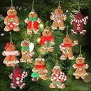 Clearance 12pcs Gingerbread Man Ornaments for Christmas Tree, Cute 3 Inch Tall Plastic Gingerbread Figurines Ornaments for Christmas Tree Hanging Decorations