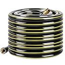 Solution4Patio Homes Garden Hose No Kink 3/4 in. x 25 ft. Black Water Hose, No Leaking, Heavy Duty, High Water Pressure, Male/Female Brass Fittings 12 Year Warranty #G-H165B09, No DOP, ECO-friendly