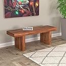 SIGNATURE KRAFT Solid Wood Bench 2 Seater Bench for Sitting, Dining Bench for Living Room | Wooden Bench for Balcony, Garden, Outdoor Bench Furniture | in Natural Teak Finish
