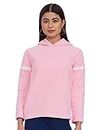 A.T.U.N. (ALL THINGS UBER NICE) Women's Fleece Hooded Neck Sweatshirt (WSWT FLB_Pink-White_XS)