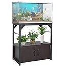 CoscosX 20 Gallon Fish Tank Stand - Aquarium Stand with Storage Cabinet, Heavy Duty Metal Frame, for Fish Tank Accessories Storage for Fish Lovers Bearable 500 lbs, 28.7" x 16.5" x 31.5"