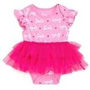 Barbie Baby Girls Bodysuit Tutu Dress Newborn to Infant, Pink, 12 Months