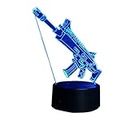 3D Gun Night Light USB Touch Switch Decor Table Desk Optical Illusion Lamps 7 Color Changing Lights LED Table Lamp Xmas Home Love Brithday Children Kids Decor Toy Gift