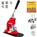 VEVOR Badge Punch Press Kit Children DIY Gifts Pin Button Maker with 500pcs Button Parts & Circle Cutter & Magic Book