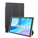 PRITOM 10 Zoll Android 12 Tablet, 6000Mah, 32GB ROM, erweiterbar auf 512GB, Quad Core Prozessor, HD IPS Bildschirm, Kamera, Wi-Fi, Bluetooth, Tablet PC (dunkler Gary)