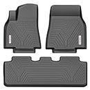 YITAMOTOR Floor Mats Compatible with 2024-2020 Tesla Model Y (5 Seater), Custom Fit Black TPE Floor Liners 1st & 2nd Row All-Weather Protection