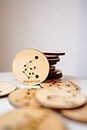 Toyroom-Room full of Smiles Stylish Little Star Gazer's Constellation Wooden Coins | Astronomy Along with Playing | Exceptional Wood Material | in a Cotton Bag - Beige (12 Pieces)