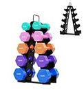 Dumbbell Rack Stand Only, OKUGAFIT 5 Tier Compact A-Frame Dumbbell Rack with Upgraded Handle, Weight Rack for Dumbbells, Dumbbell Rack for Home Gym Space (Not included dumbbells)