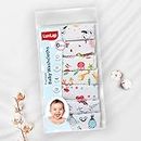 LuvLap Hosiery Cotton Cloth Premium Baby Washcloth for New Born, Washable, Reusable, Absorbent, Extra Soft Face Towels/Washcloth for Babies, Cherry Print, Pack of 7 Pcs, Multicolour