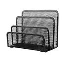 AVMPHD 3 Compartments Metal Office Storage Black Mesh Letter Paper File Storage Freestanding Rack Holder Tray Desk Organizer Fashion Office Supplies, Floating Shelves
