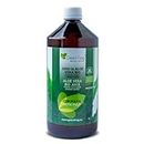 Green Frog - Jugo de Aloe Vera (99,8%) con Pulpa - 1 Litro - 100% Ecológico - Rico en Vitaminas A, C, E y Grupo B - Aminoácidos Esenciales - Botella de PET - Libre de Aloínas