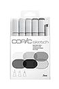 COPIC Sketch Marker Set "Sketching Grays" mit 6 Farben, professionellee Pinselmarker mit einer flexiblen und einer mittelbreiten Spitze