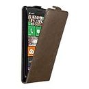 Cadorabo Case Compatible with Nokia Lumia 930 in Coffee Brown - Flip Style Case with Magnetic Closure - Wallet Etui Cover Pouch PU Leather Flip