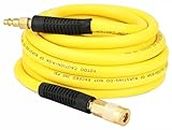 YOTOO Hybrid Air Hose 3/8-Inch by 25-Feet 300 PSI Heavy Duty, Lightweight, Kink Resistant, All-Weather Flexibility with 1/4-Inch Brass Male Fittings, Bend Restrictor