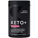 Sports Research Keto Plus Exogenous Ketones with goBHB - 30 Servings | Keto Electrolyte Powder for Hydration, Energy, Focus & Ketosis | Keto Certified, Vegan Friendly (Raspberry Lemonade)