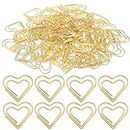 100Pcs Gold Heart Paper Clips Cute Small Paper Clips for Funny Heart Clips Kids Office Supplies Paper Clamps Wedding Decoration Crafts Scrapbooking Women Document Note Sorting Organizing Paperclips