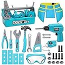 LOYO Kids Tool Set - Pretend Play Construction Tool Toys Kit with Tool Box Including Electric Drill Tool Belt Gifts for 3 4 5 6 7 Years Old Toddler Boys