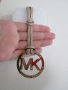 NEW MICHAEL KORS Medallion Hang Charm Key Chain Gold Logo Purse Coat FOB Clip 