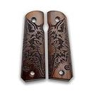 Zib Grips, 1911 Wood Grips, 1911 Accessories, 1911 Ambi Safety Cut Grips, 1911 Full Size, for Ruger, Colt, Kimber, Taurus, Remington and Widely Fits 1911 Models (Colt 1911 Wolf Grips)