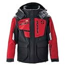Striker Men's Climate Durable Windproof Water-Resistant Insulated Outdoor Ice Fishing Jacket with Removable Hood, Black/Red, Large