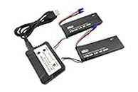 2PCS 7.4V 2700mAh Drone Lithium Battery with 2 in 1 Charger for Hubsan x4 H501S Pro H501A H501C H501S H501M H501S W H501S pro Brushless Quadcopter Drone